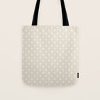 Midcentury Stars and Dots Pattern in Mushroom Beige and Cream Tote Bag Gallery Image 1