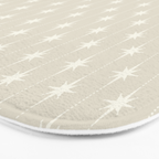 Midcentury Stars and Dots Pattern in Mushroom Beige and Cream Bath Mat Gallery Image 3