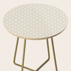 Midcentury Stars and Dots Pattern in Mushroom Beige and Cream Side Table Gallery Image 2