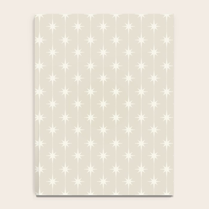 Midcentury Stars and Dots Pattern in Mushroom Beige and Cream Notebook Gallery Image 4