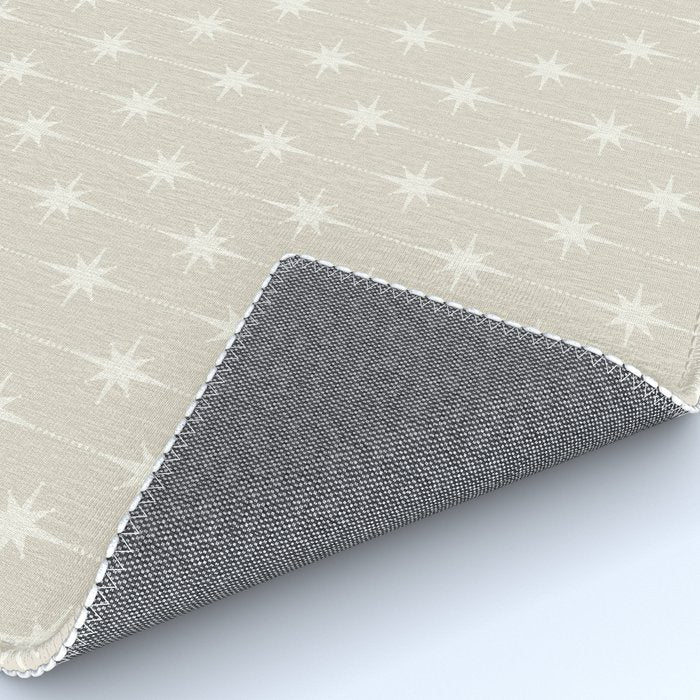 Midcentury Stars and Dots Pattern in Mushroom Beige and Cream Rug Gallery Image 4