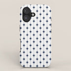 Midcentury Stars and Dots Nautical Navy Blue and White Pattern iPhone Case Gallery Image 1