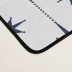 Midcentury Stars and Dots Nautical Navy Blue and White Pattern Desk Mat Gallery Image 4