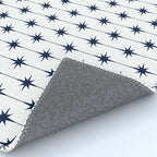 Midcentury Stars and Dots Nautical Navy Blue and White Pattern Rug Gallery Image 4
