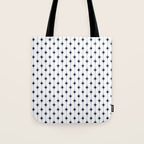 Midcentury Stars and Dots Nautical Navy Blue and White Pattern Tote Bag Gallery Image 1