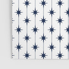 Midcentury Stars and Dots Nautical Navy Blue and White Pattern Poster Gallery Image 3