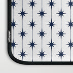Midcentury Stars and Dots Nautical Navy Blue and White Pattern Laptop Sleeve Gallery Image 3