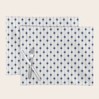 Midcentury Stars and Dots Nautical Navy Blue and White Pattern Placemat Gallery Image 1