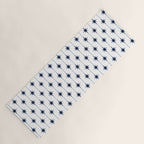 Midcentury Stars and Dots Nautical Navy Blue and White Pattern Yoga Mat Gallery Image 1
