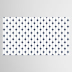 Midcentury Stars and Dots Nautical Navy Blue and White Pattern Tablecloth Gallery Image 2