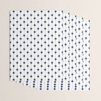 Midcentury Stars and Dots Nautical Navy Blue and White Pattern Wrapping Paper Gallery Image 3