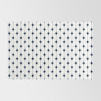 Midcentury Stars and Dots Nautical Navy Blue and White Pattern Rug Gallery Image 2