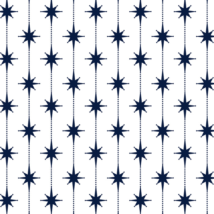 Midcentury Stars and Dots Nautical Navy Blue and White Pattern Coffee Mug Gallery Image 2