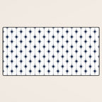 Midcentury Stars and Dots Nautical Navy Blue and White Pattern Desk Mat Gallery Image 3