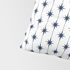 Midcentury Stars and Dots Nautical Navy Blue and White Pattern Pillow Sham Gallery Image 4