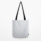 Midcentury Stars and Dots Nautical Navy Blue and White Pattern Tote Bag Gallery Image 2