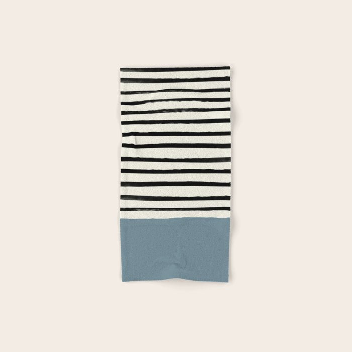 Dusty Blue x Stripes Bath Towel Gallery Image 1