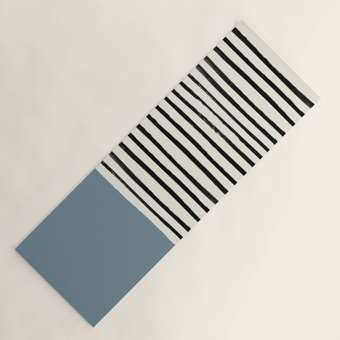 Dusty Blue x Stripes Yoga Mat Gallery Image 1