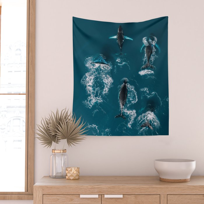 Humpback Whales In The Arctic Wall Tapestry Gallery Image 2