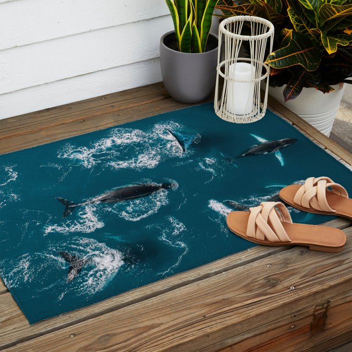 Humpback Whales In The Arctic Outdoor Rug Gallery Image 2