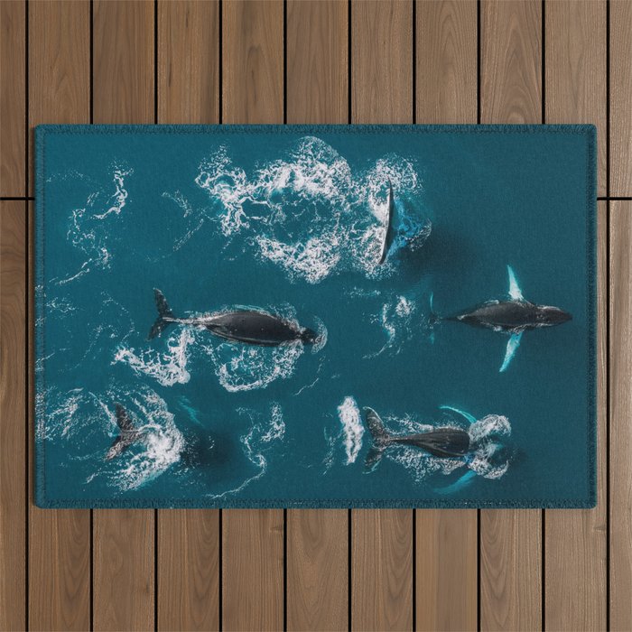 Humpback Whales In The Arctic Outdoor Rug Gallery Image 1