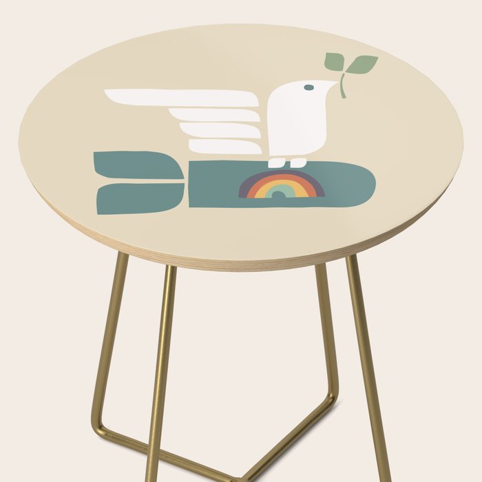 Peace dove and rainbow bomb Side Table Gallery Image 2
