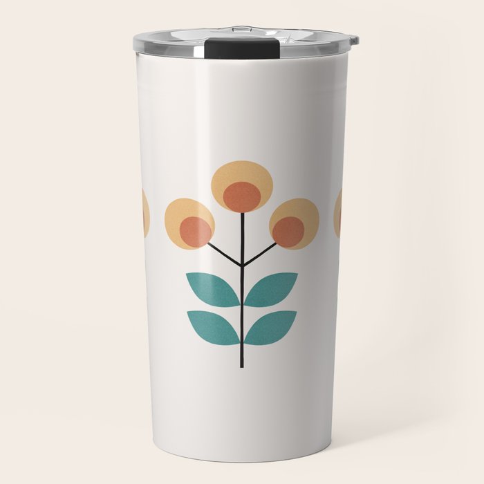 Retro Flower 1-1 Travel Mug Gallery Image 1