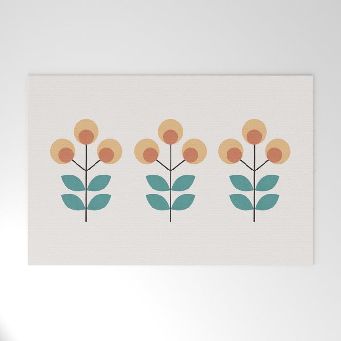 Retro Flower 1-1 Welcome Mat Gallery Image 1