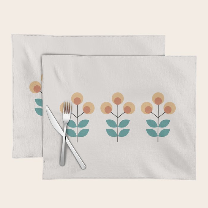 Retro Flower 1-1 Placemat Gallery Image 1