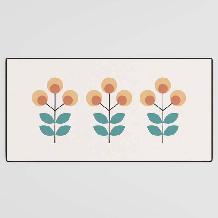 Retro Flower 1-1 Desk Mat Gallery Image 3