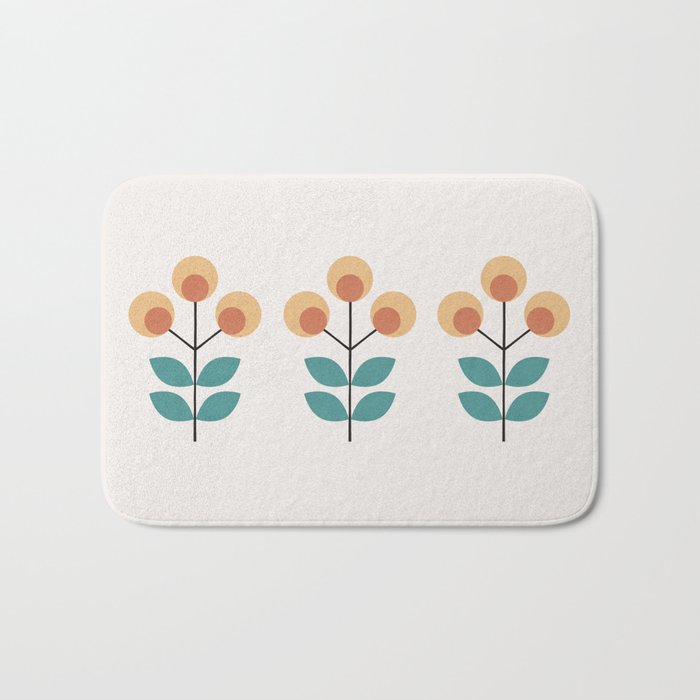 Retro Flower 1-1 Bath Mat Gallery Image 1