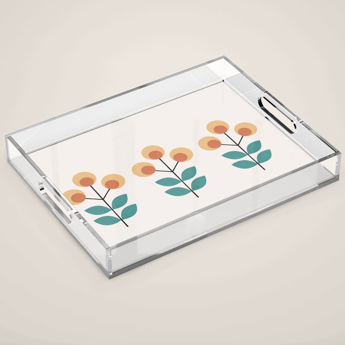 Retro Flower 1-1 Acrylic Tray Gallery Image 1