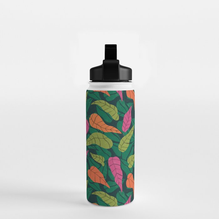 Tropical Leaf Pattern  Water Bottle Gallery Image 2