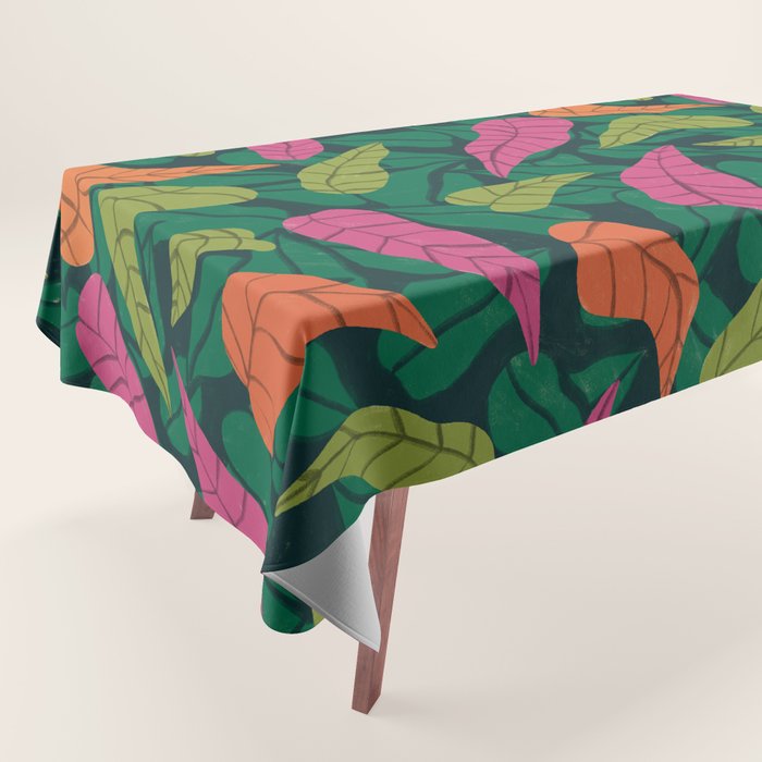 Tropical Leaf Pattern  Tablecloth Gallery Image 1