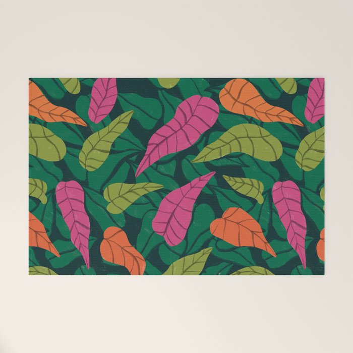 Tropical Leaf Pattern  Welcome Mat Gallery Image 1