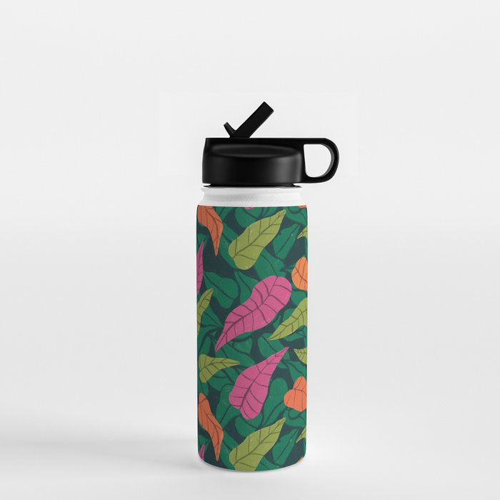 Tropical Leaf Pattern  Water Bottle Gallery Image 1