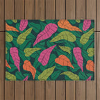 Tropical Leaf Pattern  Outdoor Rug Gallery Image 1
