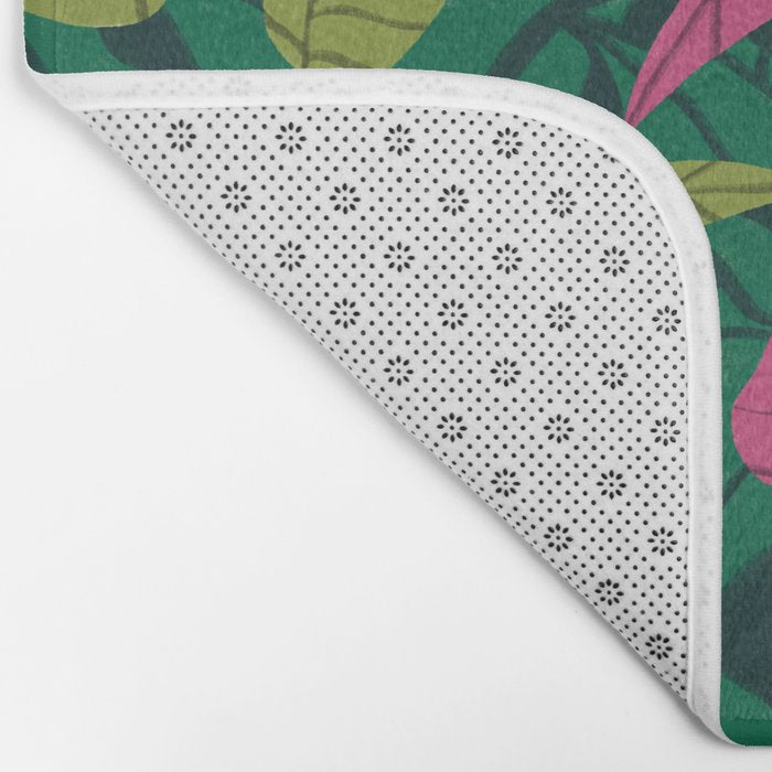 Tropical Leaf Pattern  Bath Mat Gallery Image 2