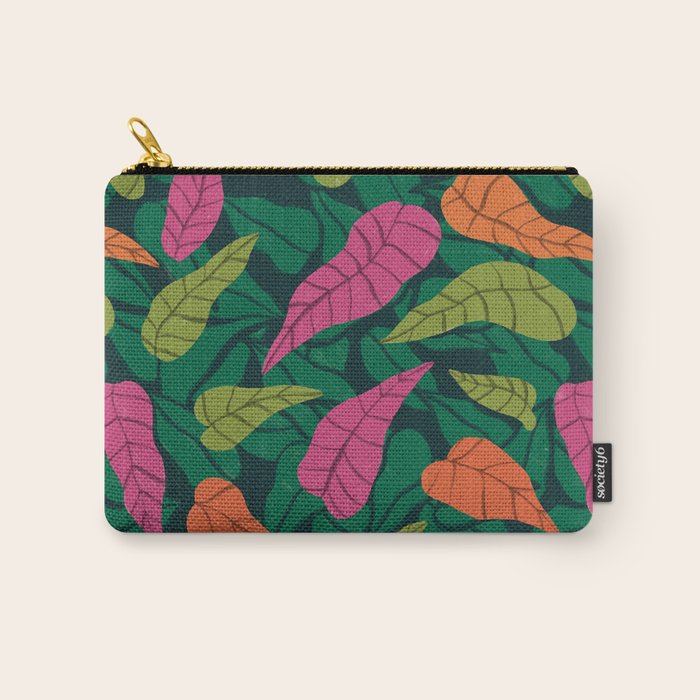 Tropical Leaf Pattern  Carry All Pouch Gallery Image 1