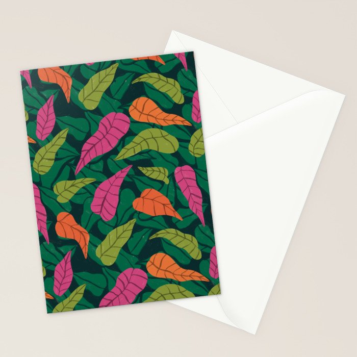 Tropical Leaf Pattern  Stationery Card Gallery Image 2