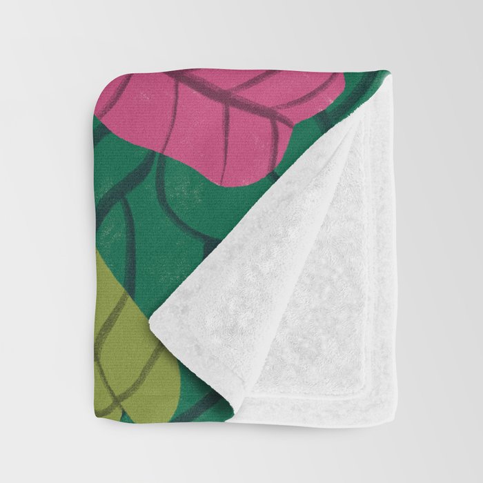 Tropical Leaf Pattern  Throw Blanket Gallery Image 3