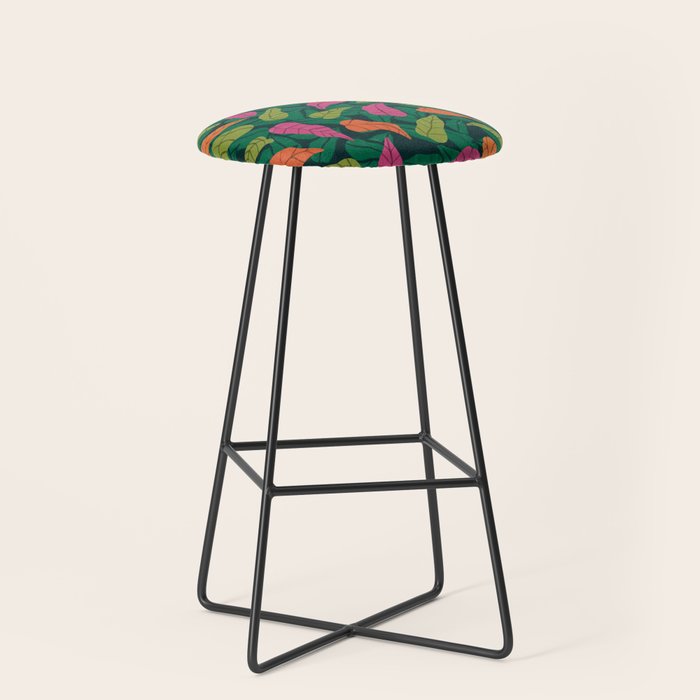 Tropical Leaf Pattern  Stool Gallery Image 1