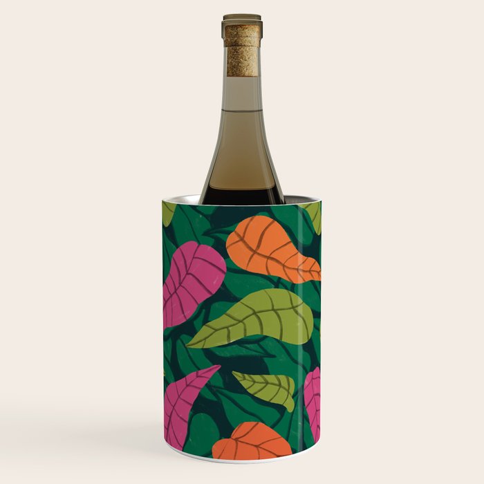Tropical Leaf Pattern  Wine Chiller Gallery Image 1