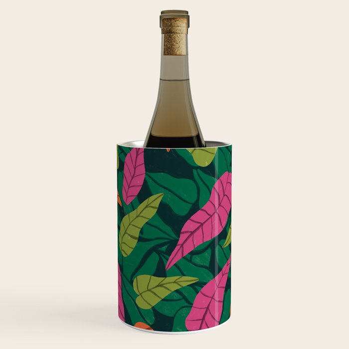 Tropical Leaf Pattern  Wine Chiller Gallery Image 2