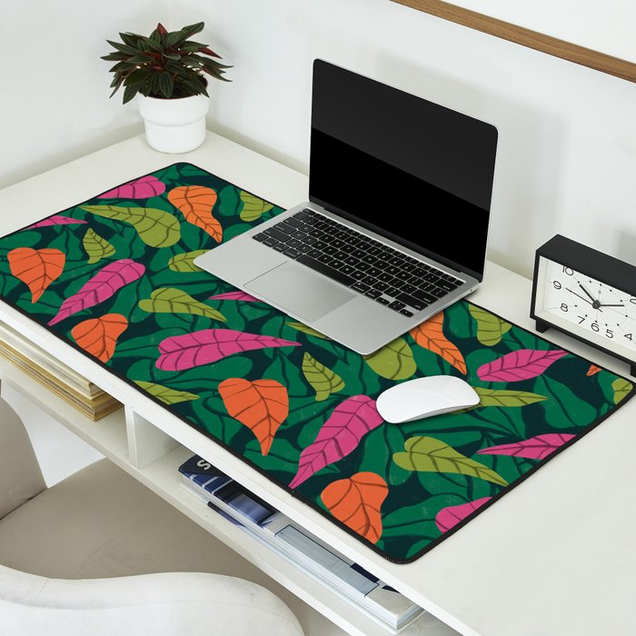 Tropical Leaf Pattern  Desk Mat Gallery Image 2