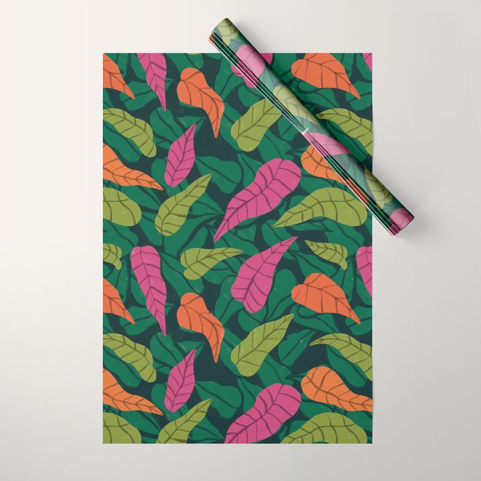 Tropical Leaf Pattern  Wrapping Paper Gallery Image 1