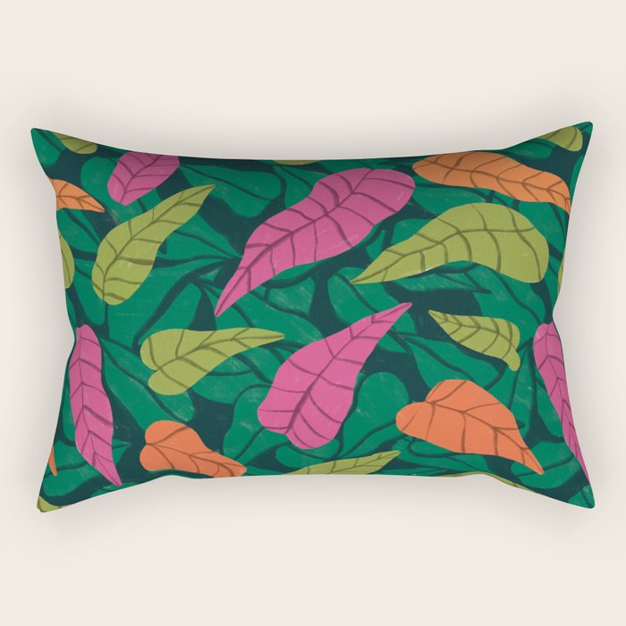 Tropical Leaf Pattern  Rectangular Pillow Gallery Image 2
