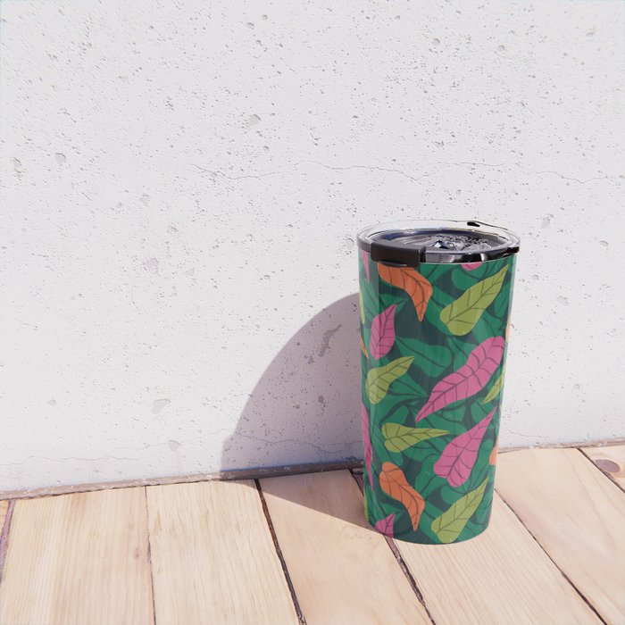 Tropical Leaf Pattern  Travel Mug Gallery Image 4