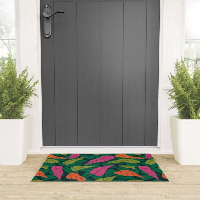 Tropical Leaf Pattern  Welcome Mat Gallery Image 3