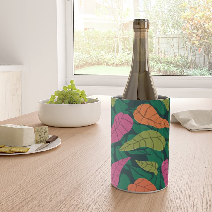 Tropical Leaf Pattern  Wine Chiller Gallery Image 4